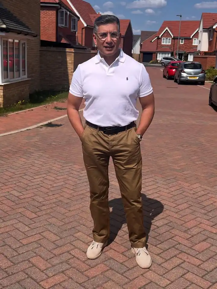 7. The White Polo and Olive Chinos