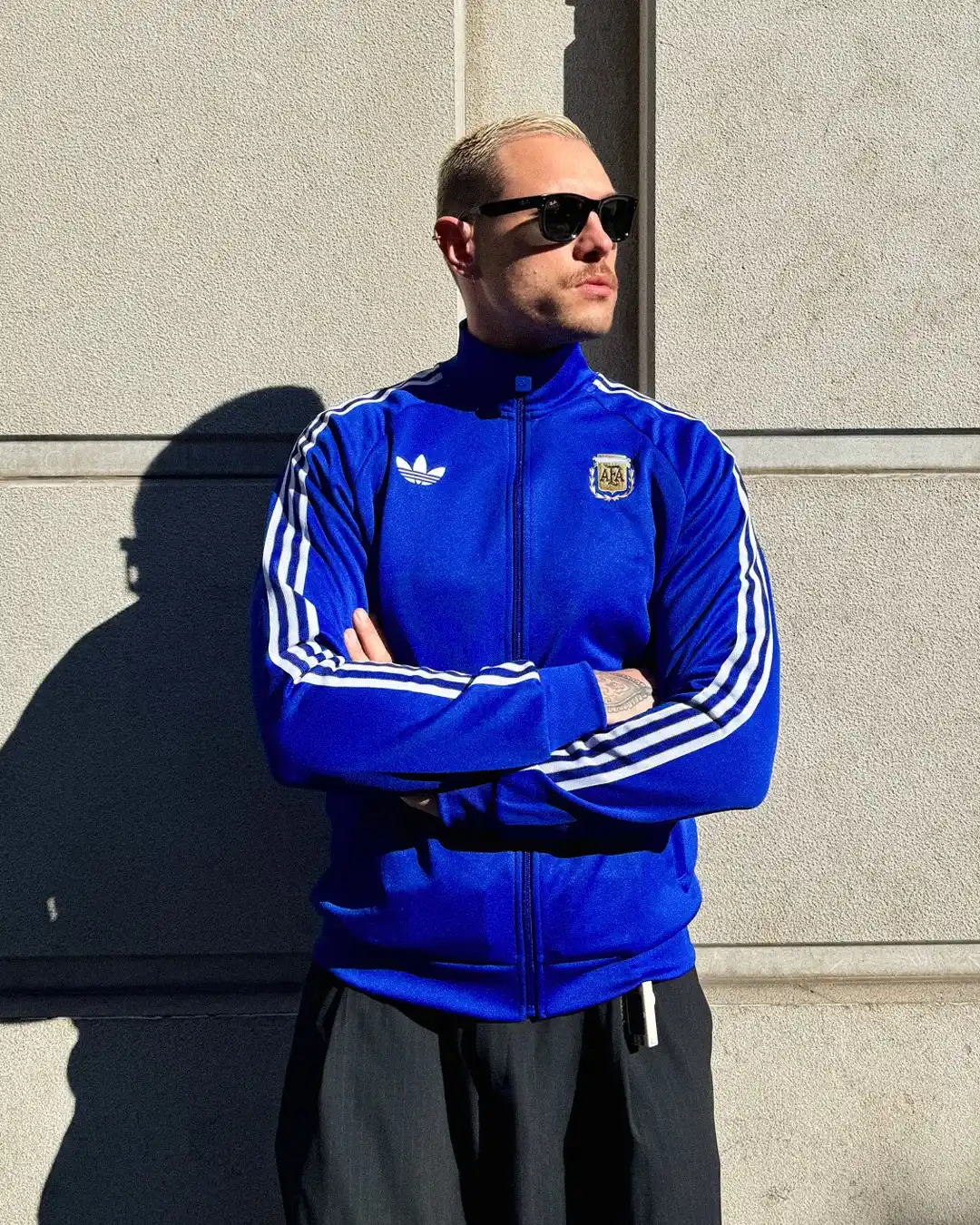3. Soccer Track Jacket With Black Trousers