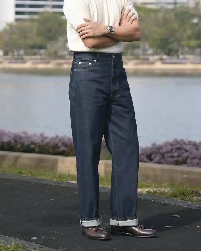 15 Jeans That Fit Tall Men (No Hemming Needed) 9 8. High Rise Raw Indigo Jeans