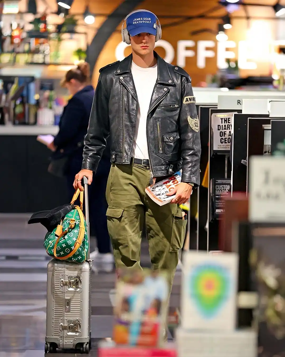 1. The Leather Moto Jacket and Cargo Combo
