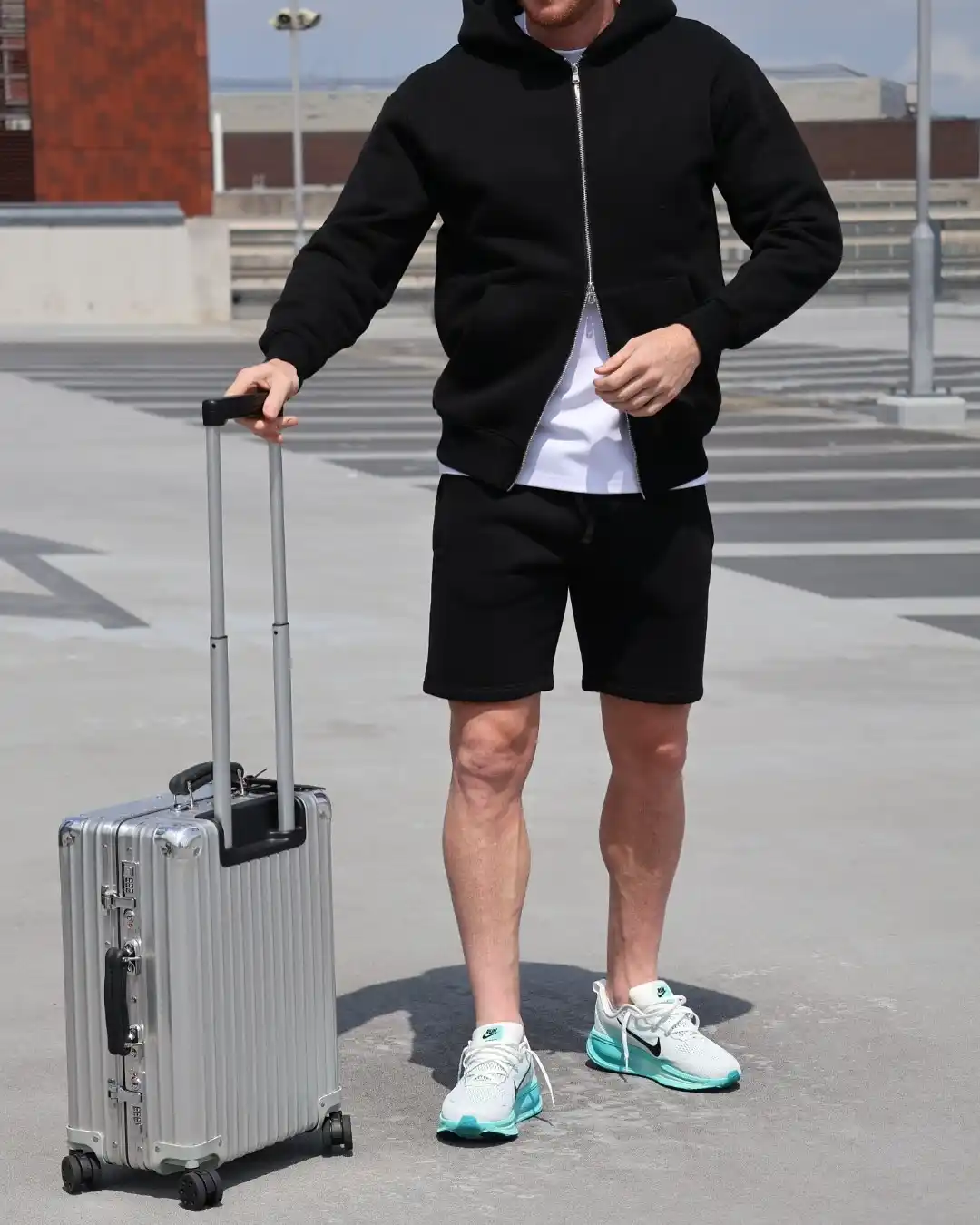 10. The Zip Hoodie and Sweat Shorts Set