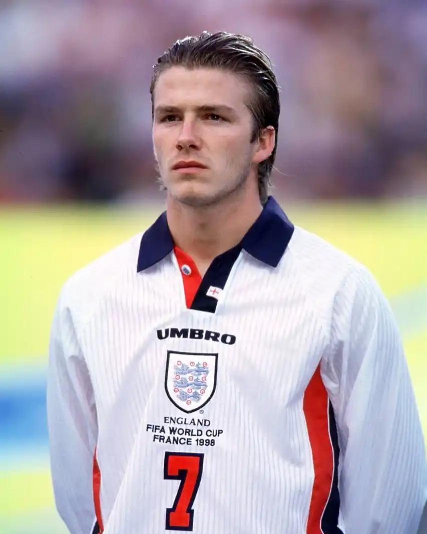 5. England 1998 FIFA World Cup Long Sleeve Jersey Number 7