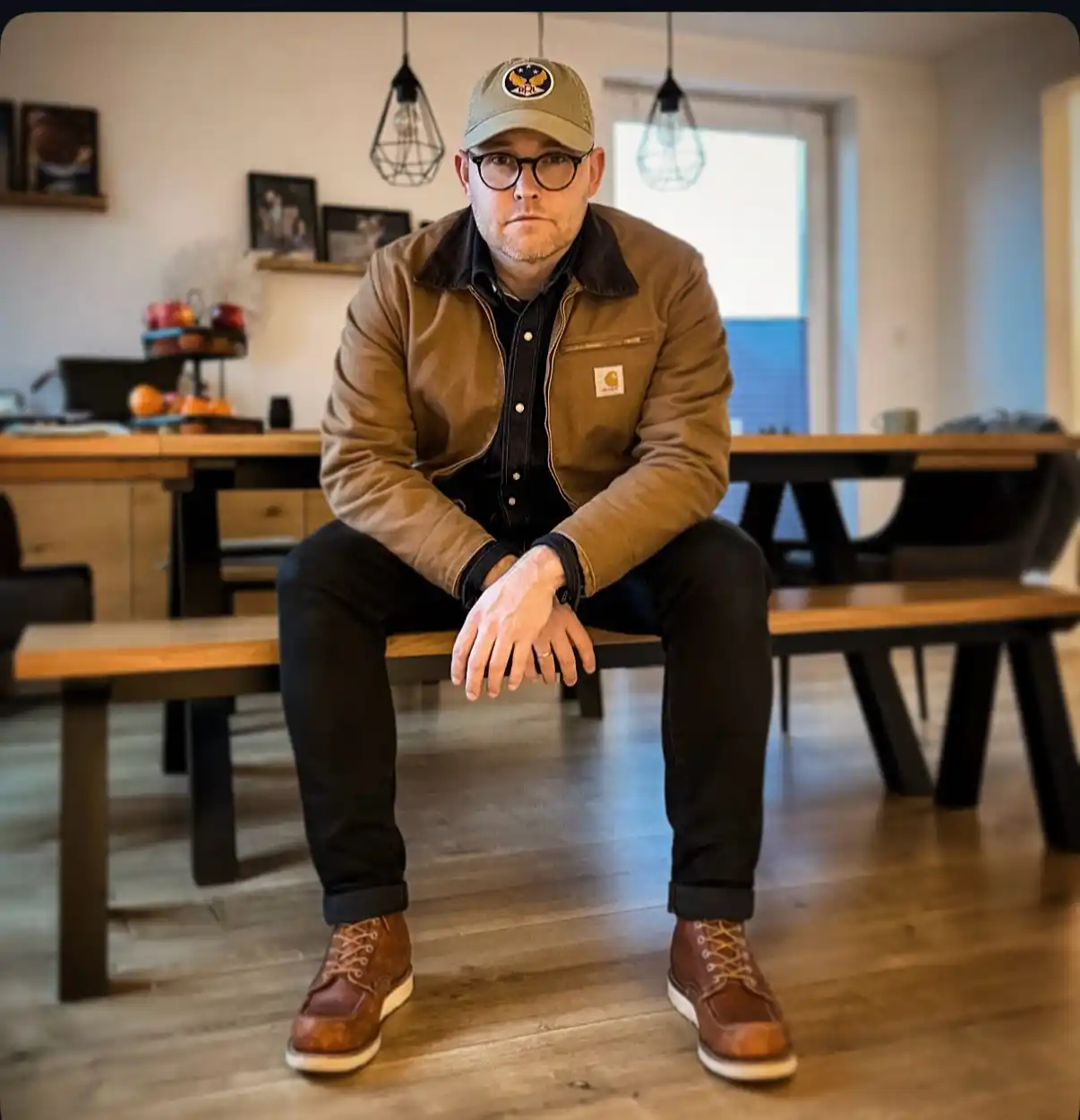 7. Rugged Canvas Jacket and Work Boots