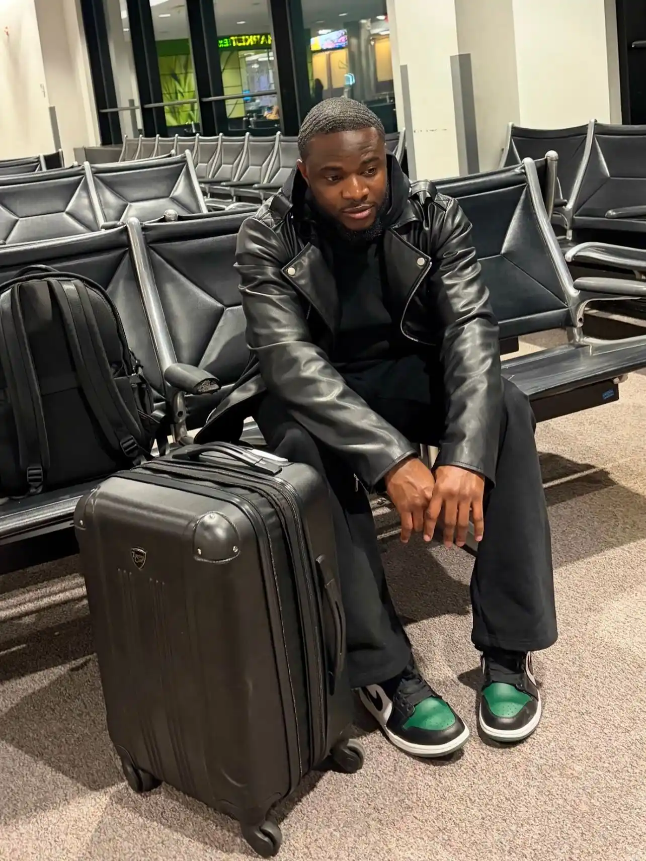 8. Leather Biker Jacket and Triple Black Separates