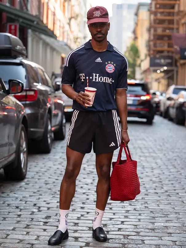 Navy Kit, Sport Shorts and Loafers for a City Match Day