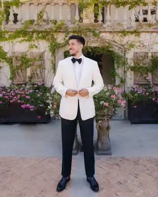 5. Ivory Dinner Jacket with Black Dress Trousers