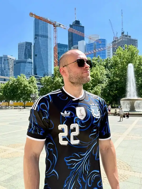 25 Soccer Jersey Outfit Men Business Casual Combos That Work 7 Black Argentina Jersey with Blue Filigree