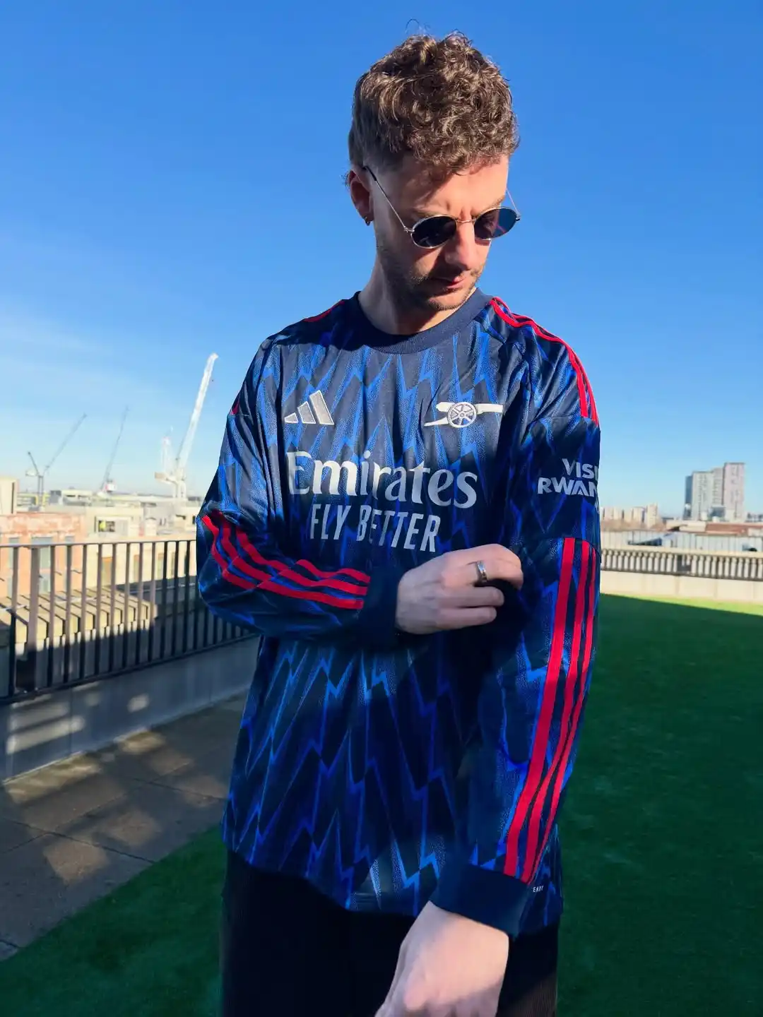 10. Long Sleeve Arsenal Away Jersey With Black Bottoms
