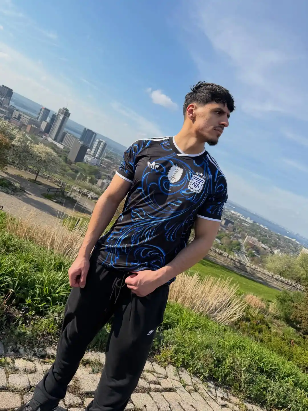 3. Argentina Black Graphic Jersey With Black Joggers