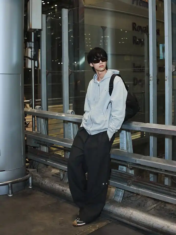 1. Oversized Hoodie and Wide-Leg Trousers