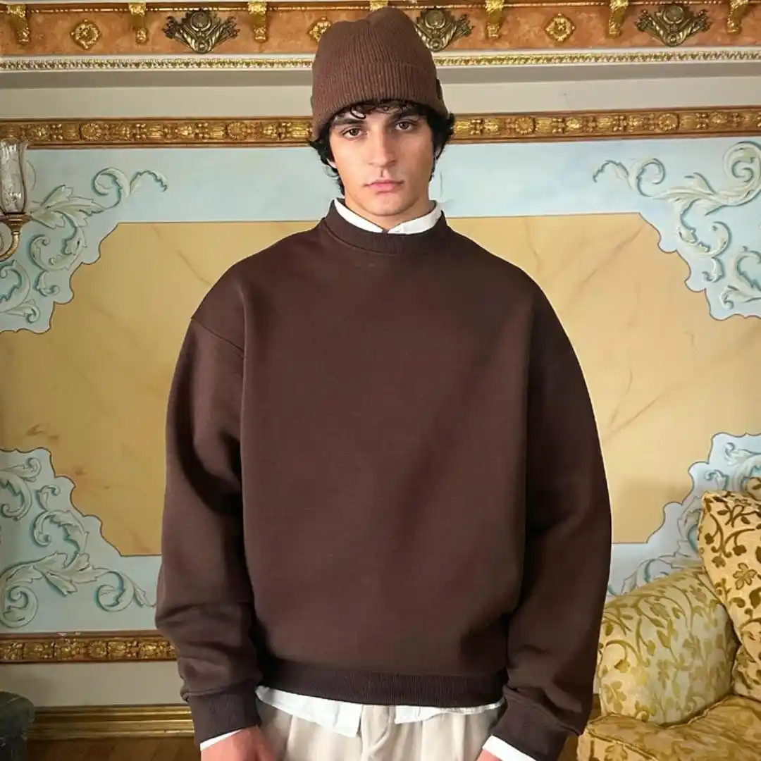 11 Minimalist Outfits for Men That Work Every Day 12 11. Heavyweight Crewneck and Collared Layer