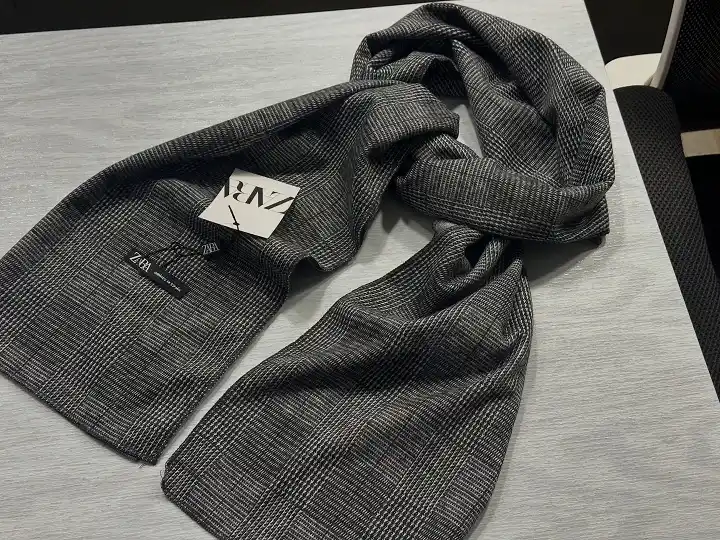 A Checked Wool Scarf That Works as a Blanket