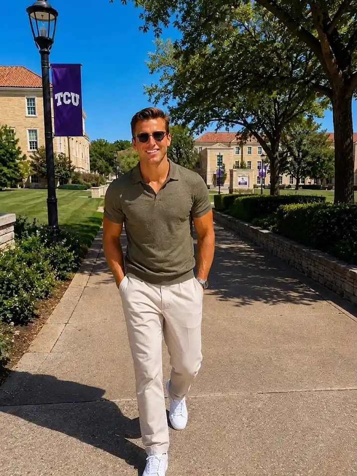 19 Classy Everyday Outfits for College Guys 9 The Polo and Chino Combo Every College Guy Should Own
