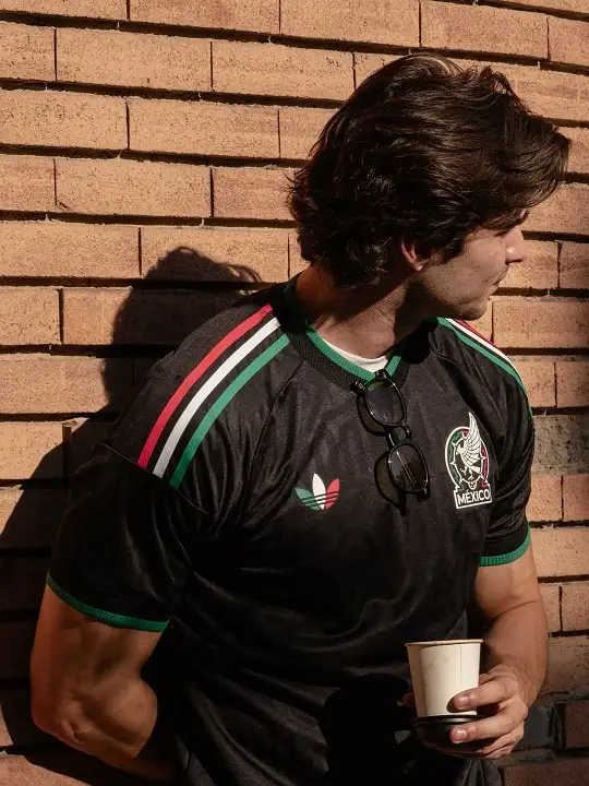 25 Soccer Jersey Outfit Men Business Casual Combos That Work 14 Black Mexico Retro Jersey with Coffee