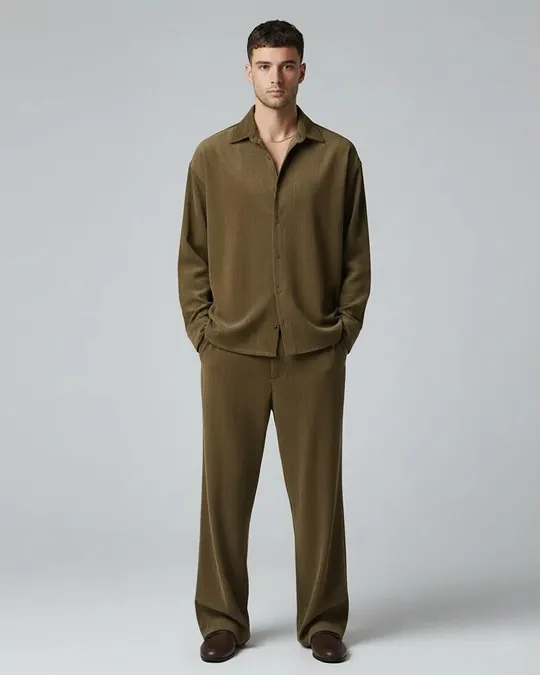 A Matching Shirt and Trouser Set for Zero Morning Decisions