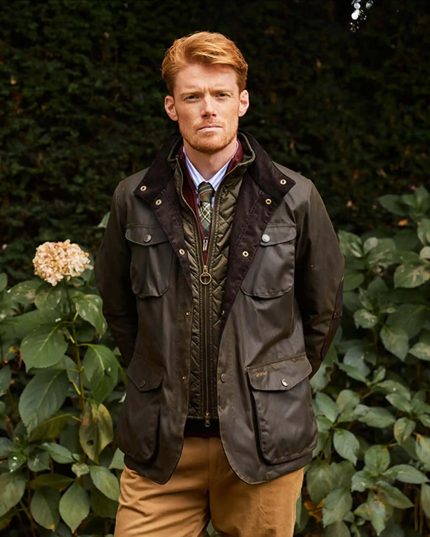 7. Waxed Jacket and Quilted Vest Layering