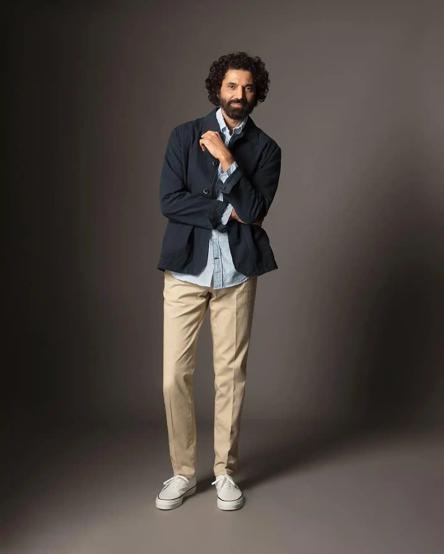 9. Chore Jacket and Striped Button Down Layering