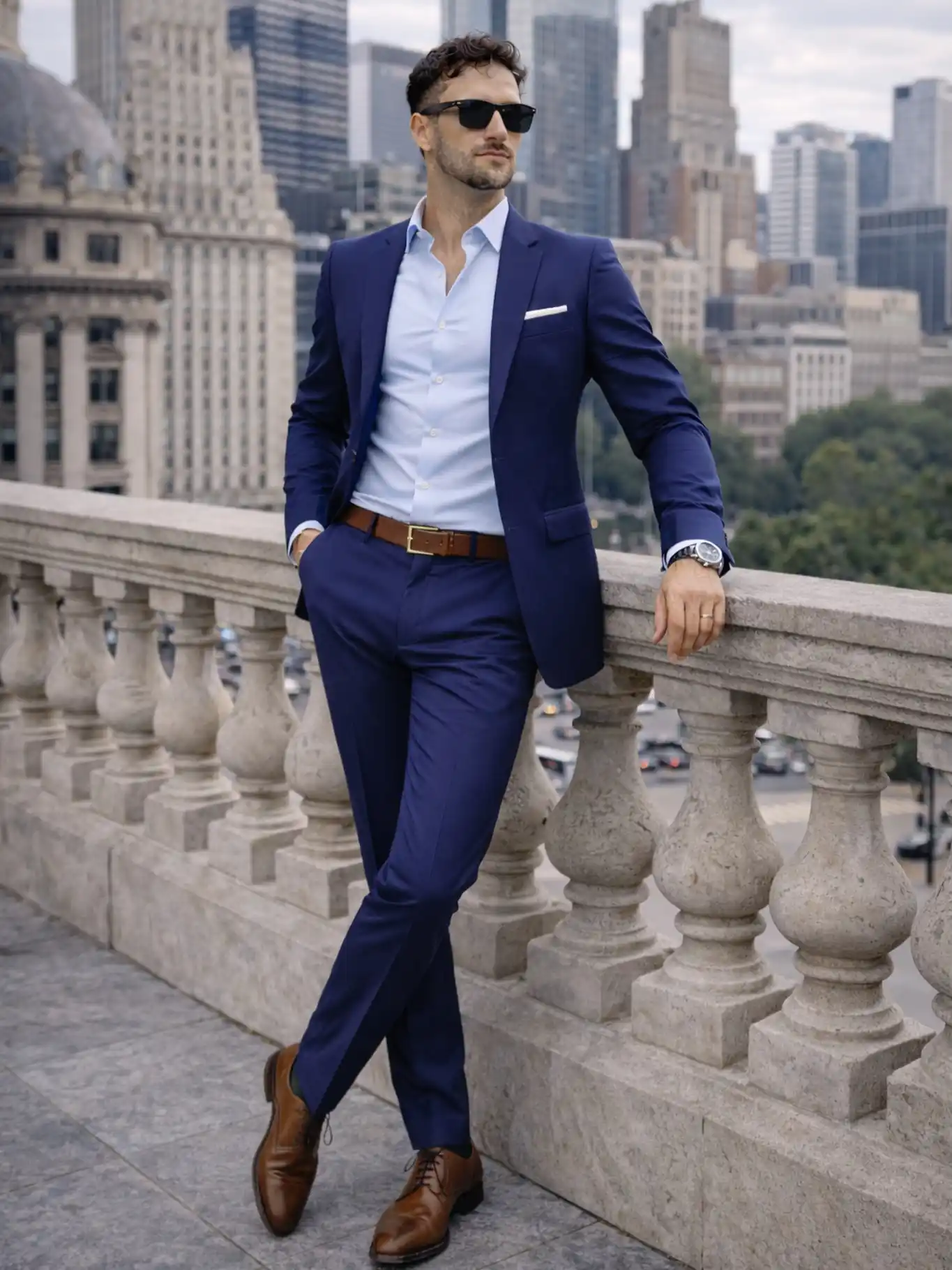 1. The Tailored Navy Slim Fit Suit