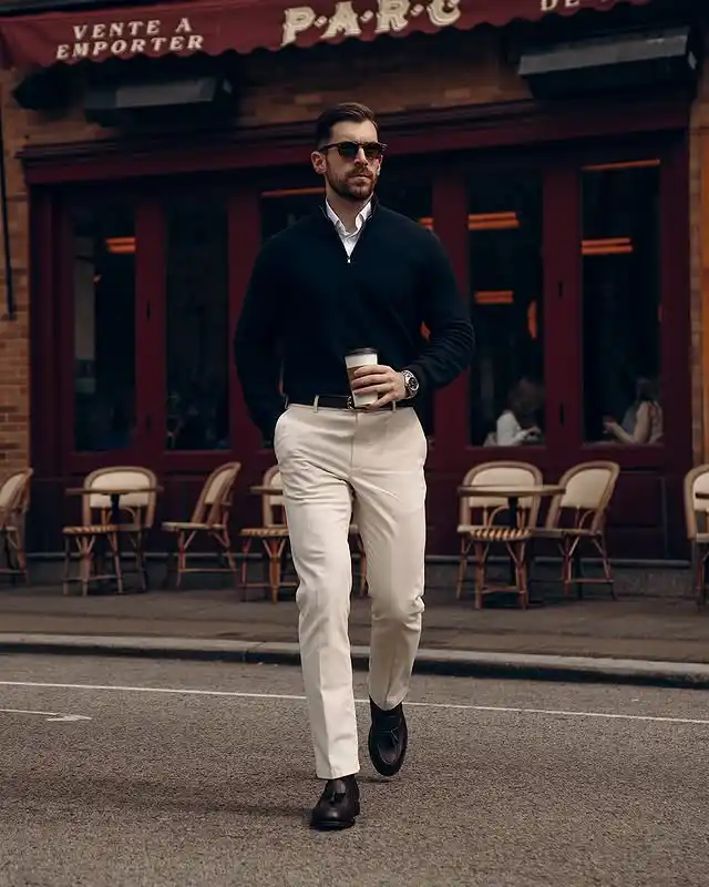 Tall Men’s Office Outfits Ideas: 10 Professional Styles 4 3. High Contrast Separation