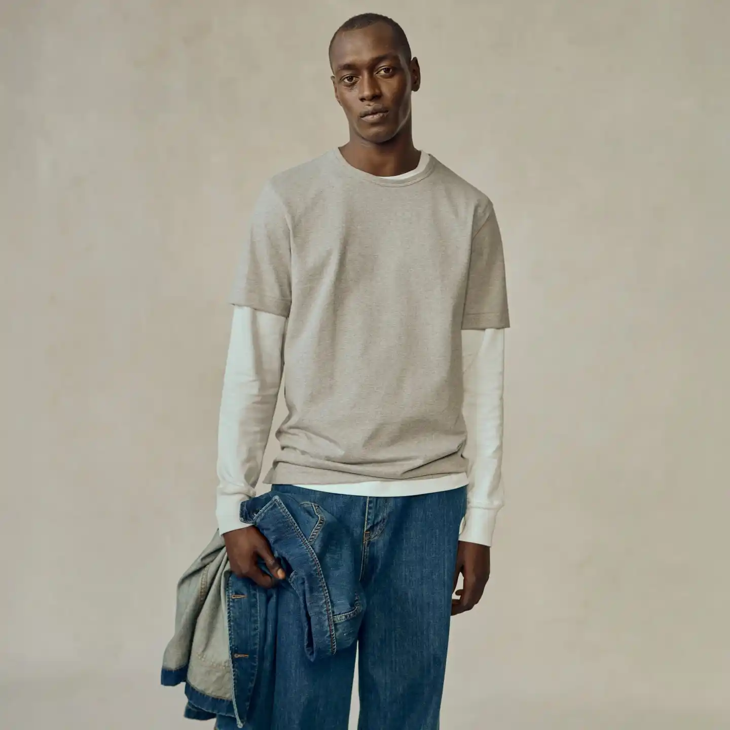 13. Layered Short Sleeve Tee and Denim Accent Layering