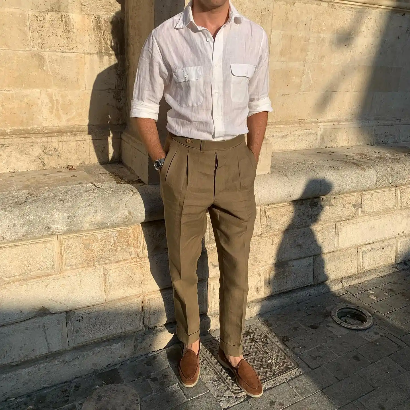 Tall Men’s Office Outfits Ideas: 10 Professional Styles 10 9. Pleated Khaki Dress Pants