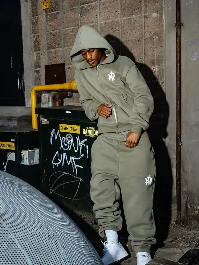 12 Casual Outfits for Tall Men (Beyond Oversized Hoodies) 9 7. Monochrome Full Zip Tracksuit