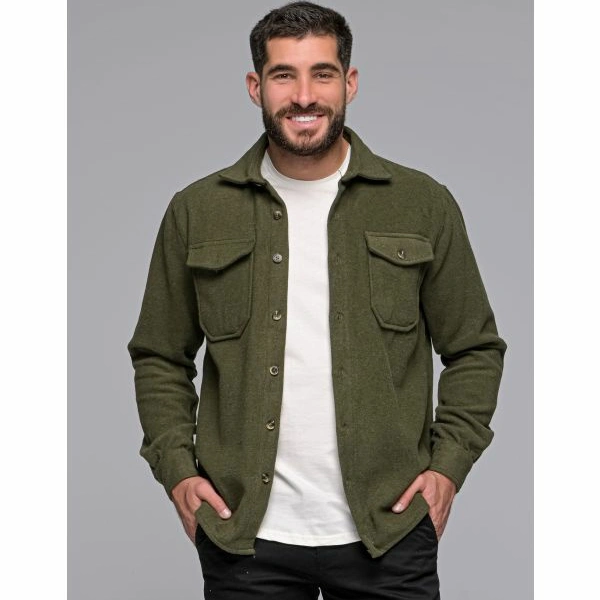17 Shirt Styles for Tall Men That Actually Fit 9 8. Olive Wool Shirt Jacket