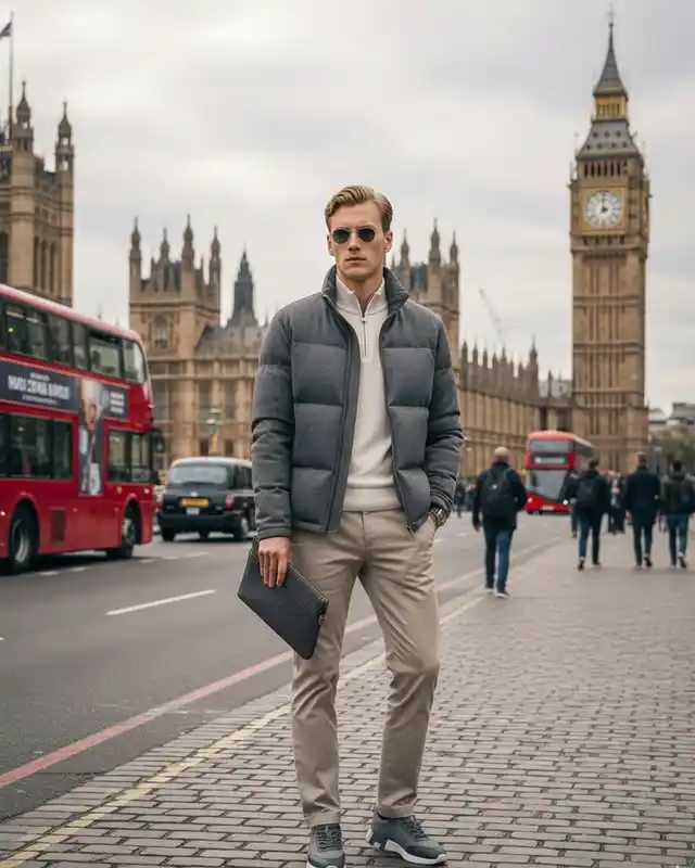 11 Outfits for Men Over 6 Feet (Tall & Stylish) 7 6. Puffer Jacket and Quarter Zip