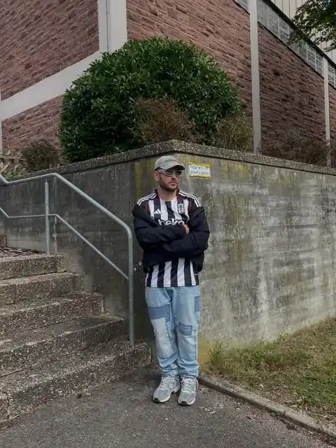 5. Striped Jersey and Patchwork Denim