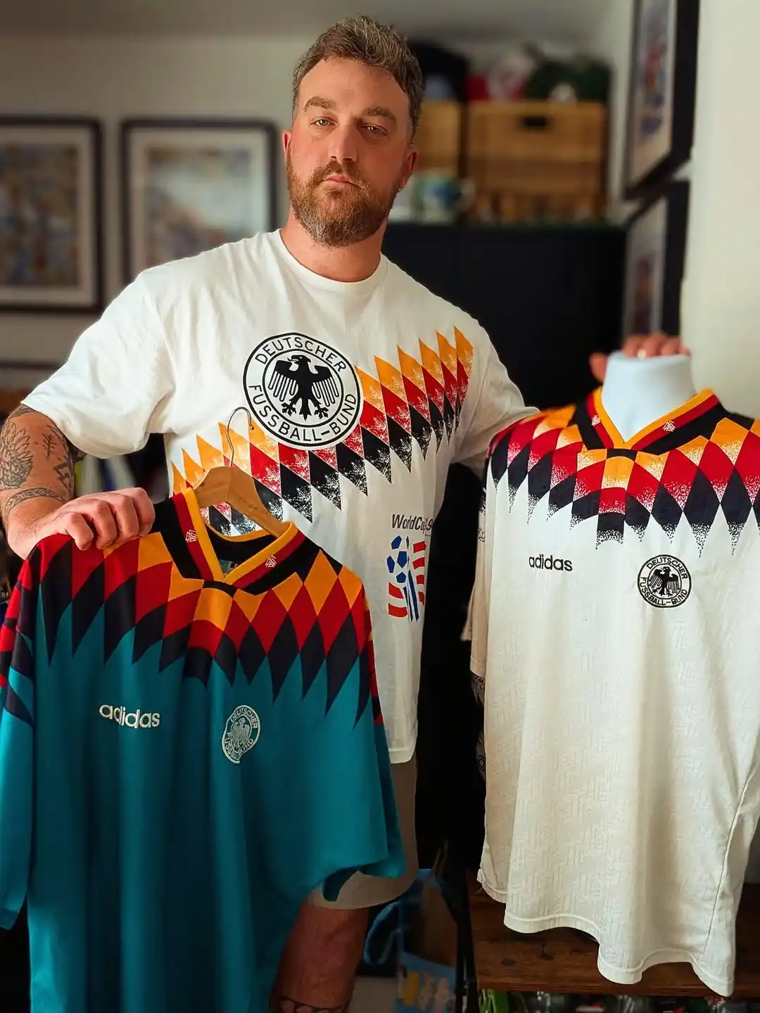 7. Germany World Cup 94 Vintage Adidas Tee With Classic Jersey Collection