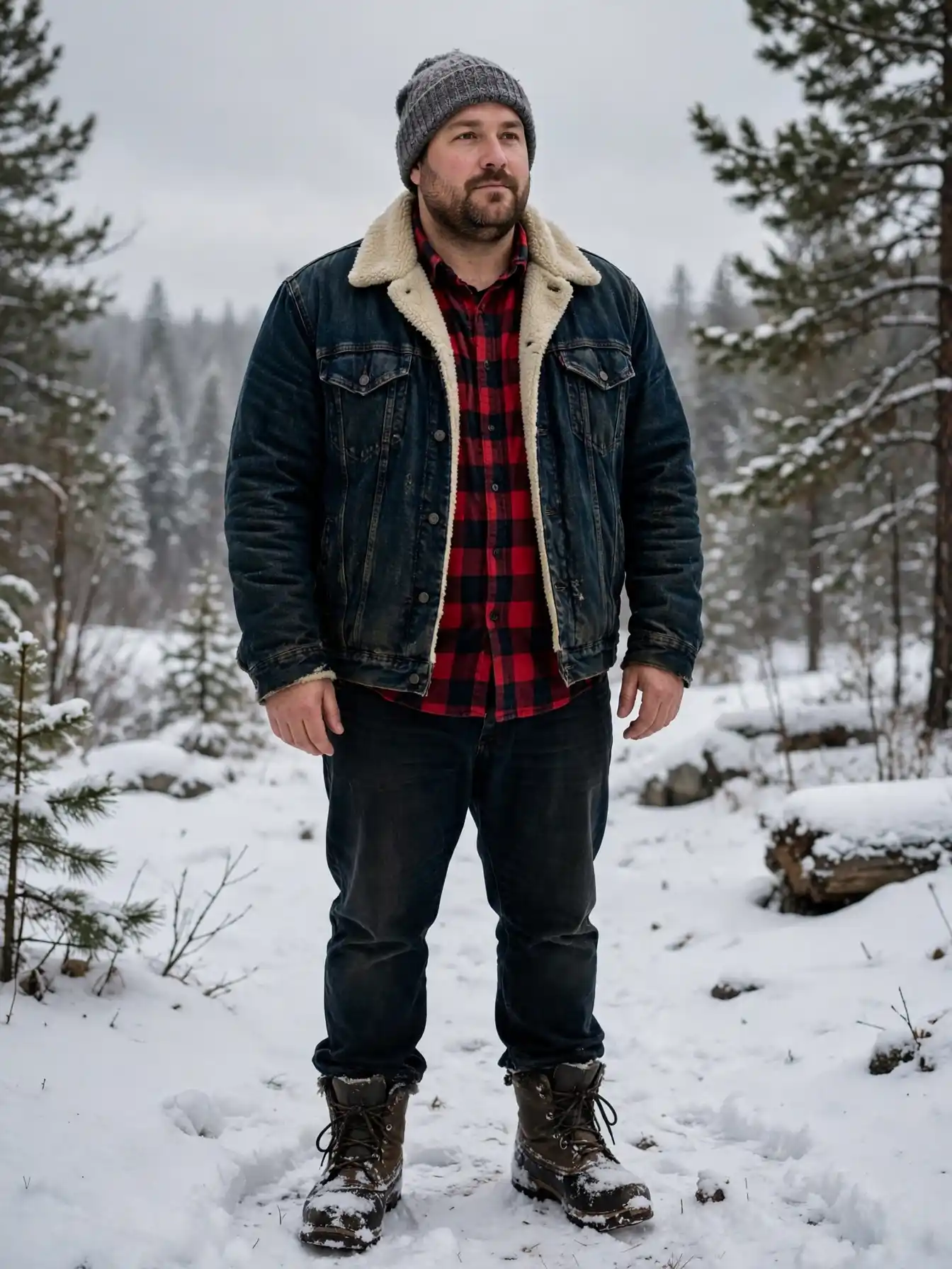 10. Shearling Collar Denim Jacket