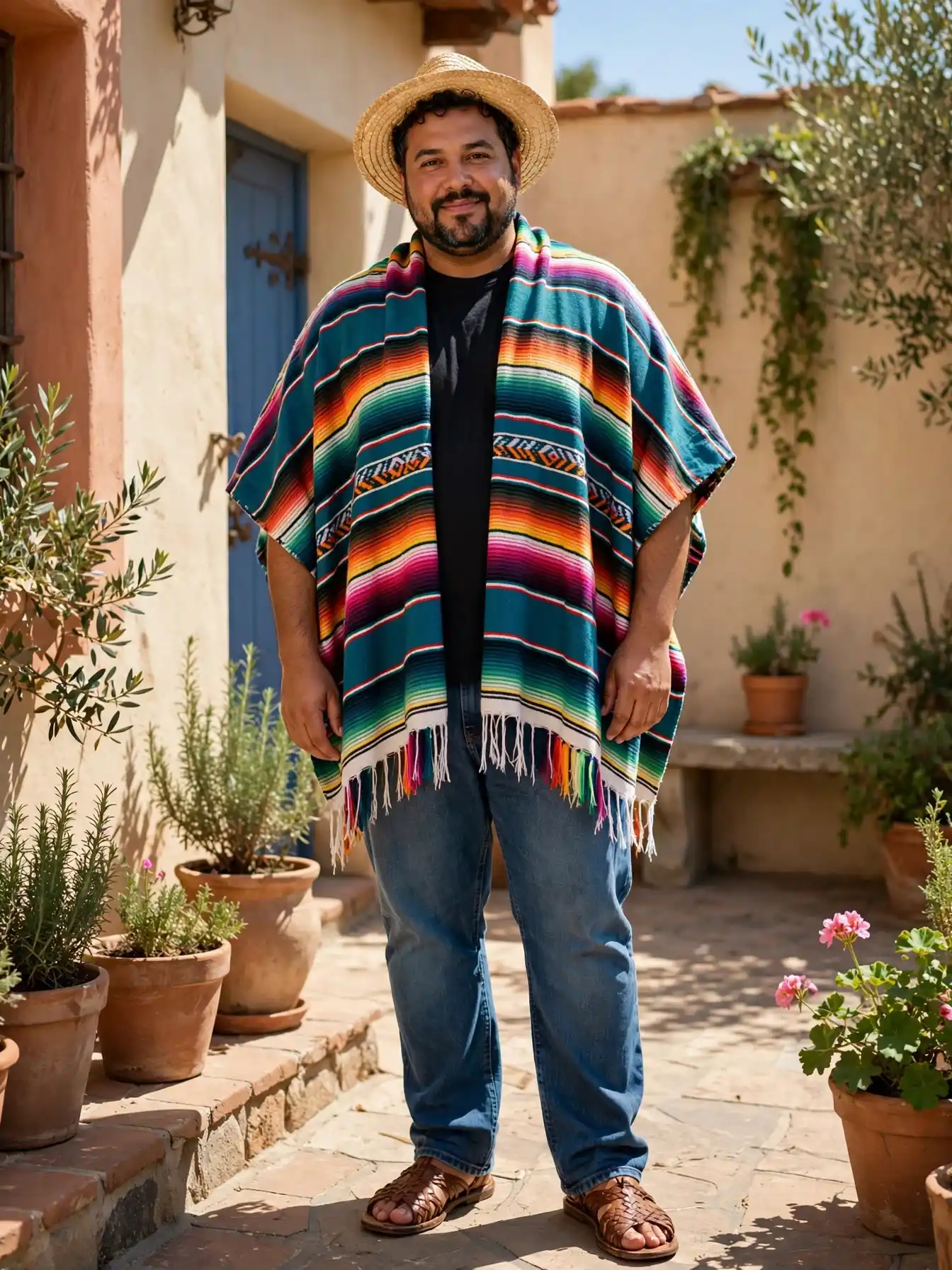 12. Serape Poncho Layered Look