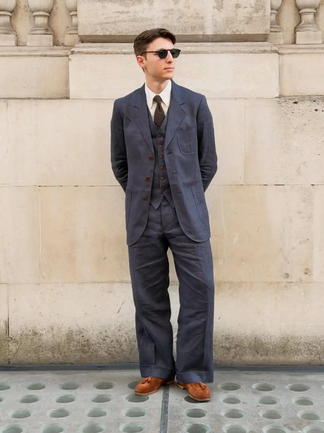 2. Charcoal Broad Shoulder Suit