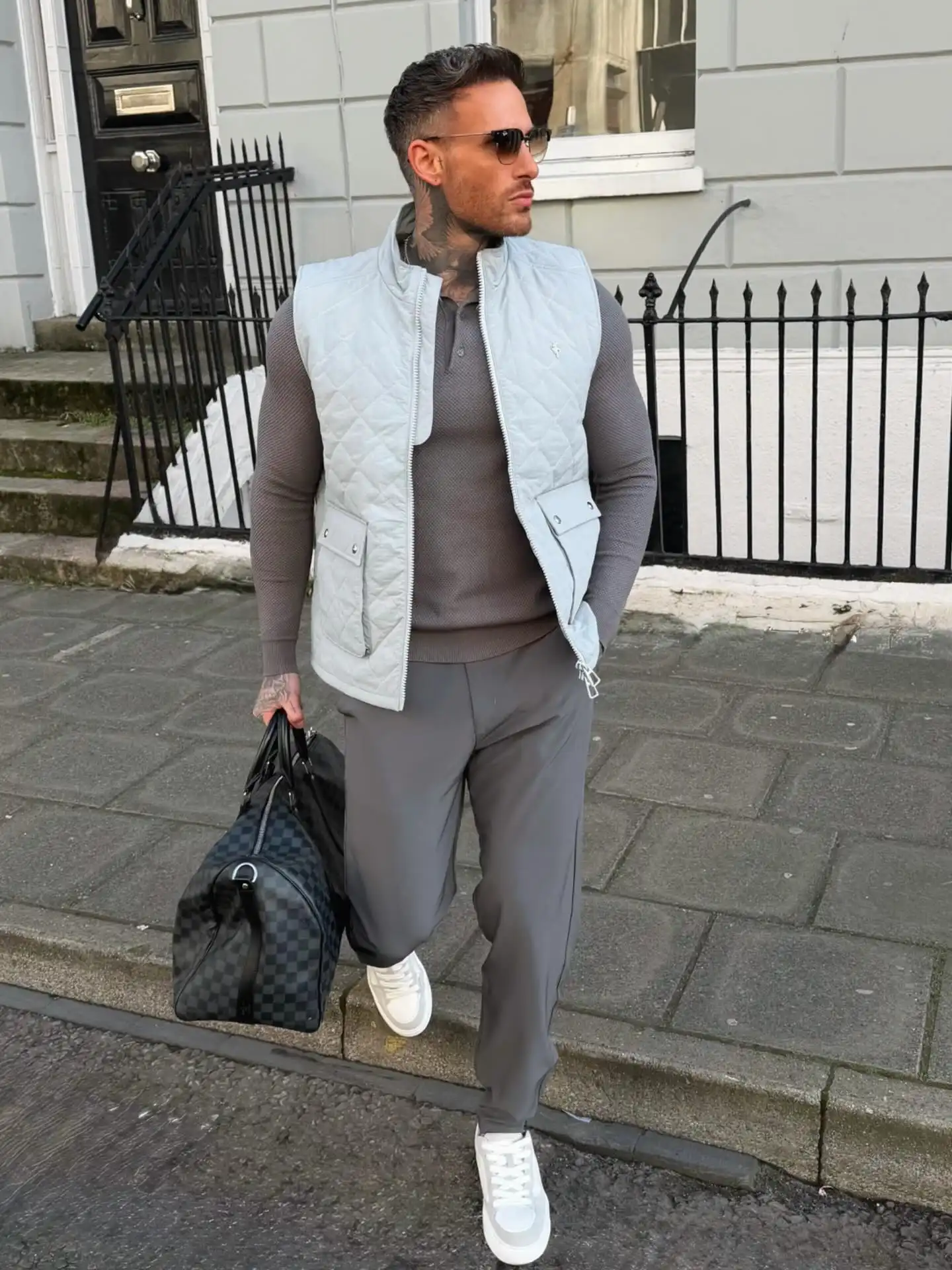 9. Monochrome Winter Outfit With Textured Layers
