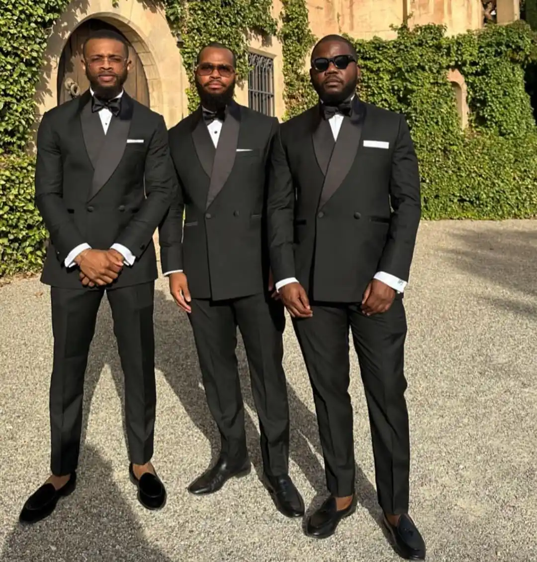 5. Black Double Breasted Tuxedo with Bow Tie