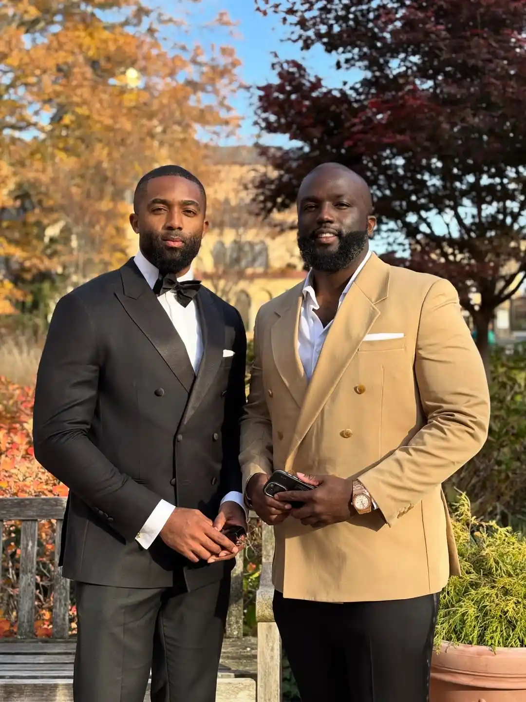 7. Black Double Breasted Suit with Bow Tie