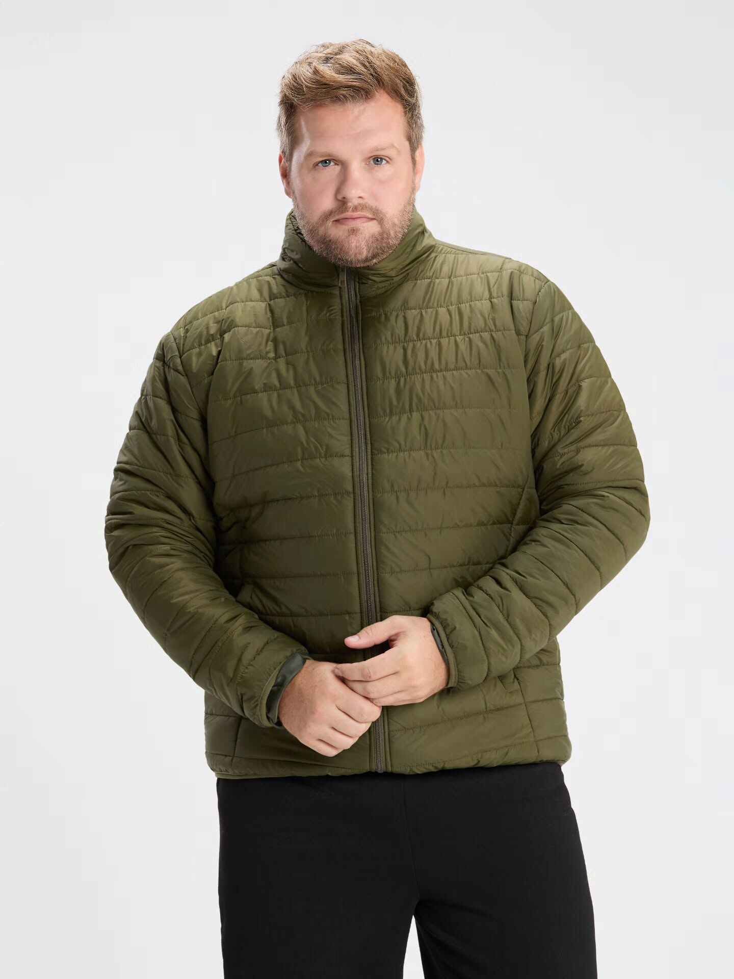 5. Olive Green Quilted Jacket