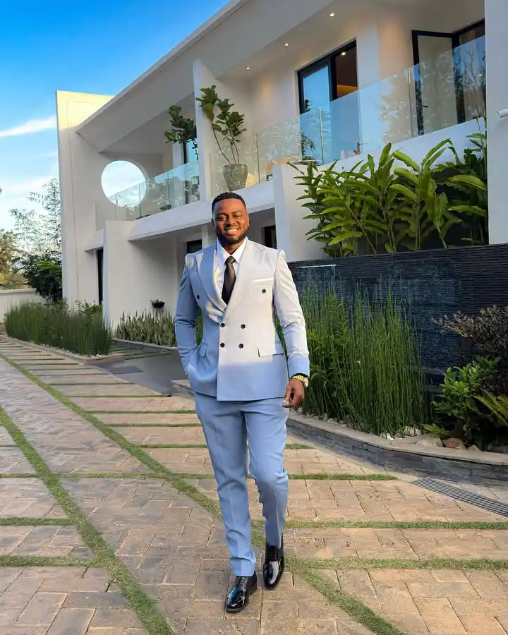 7. Double Breasted Suit With Black Loafers