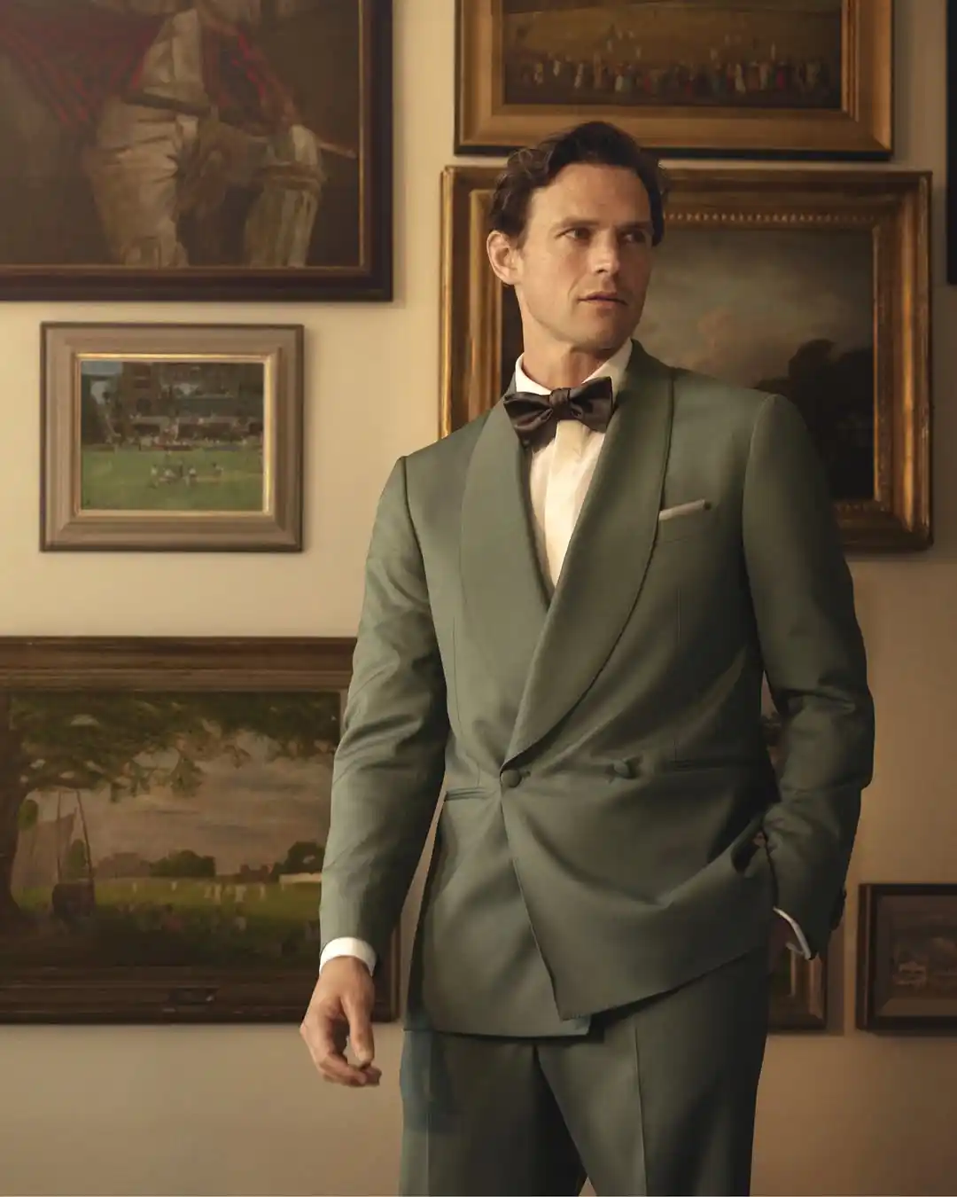 9. Shawl Collar Dinner Jacket With Bow Tie