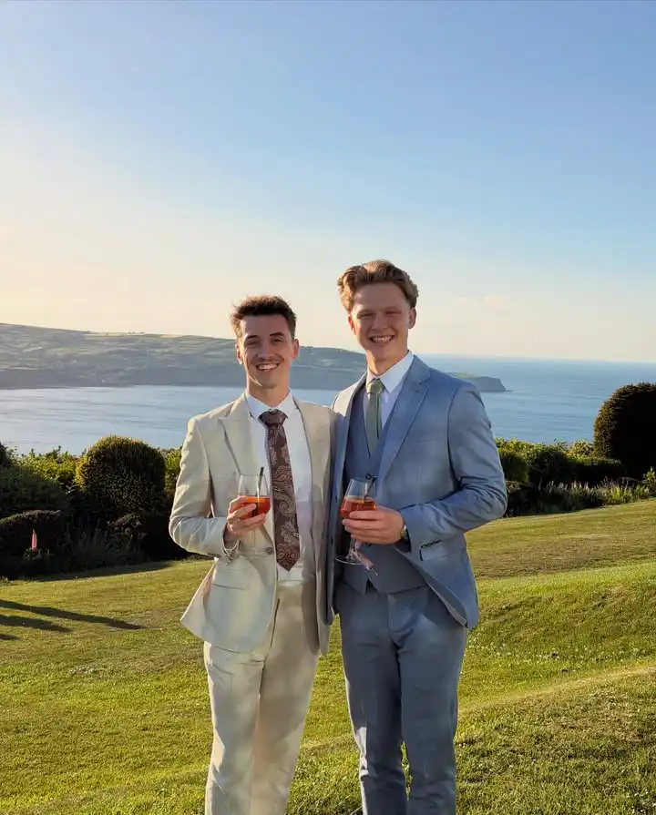 9. Coastal Suits With Patterned and Solid Ties