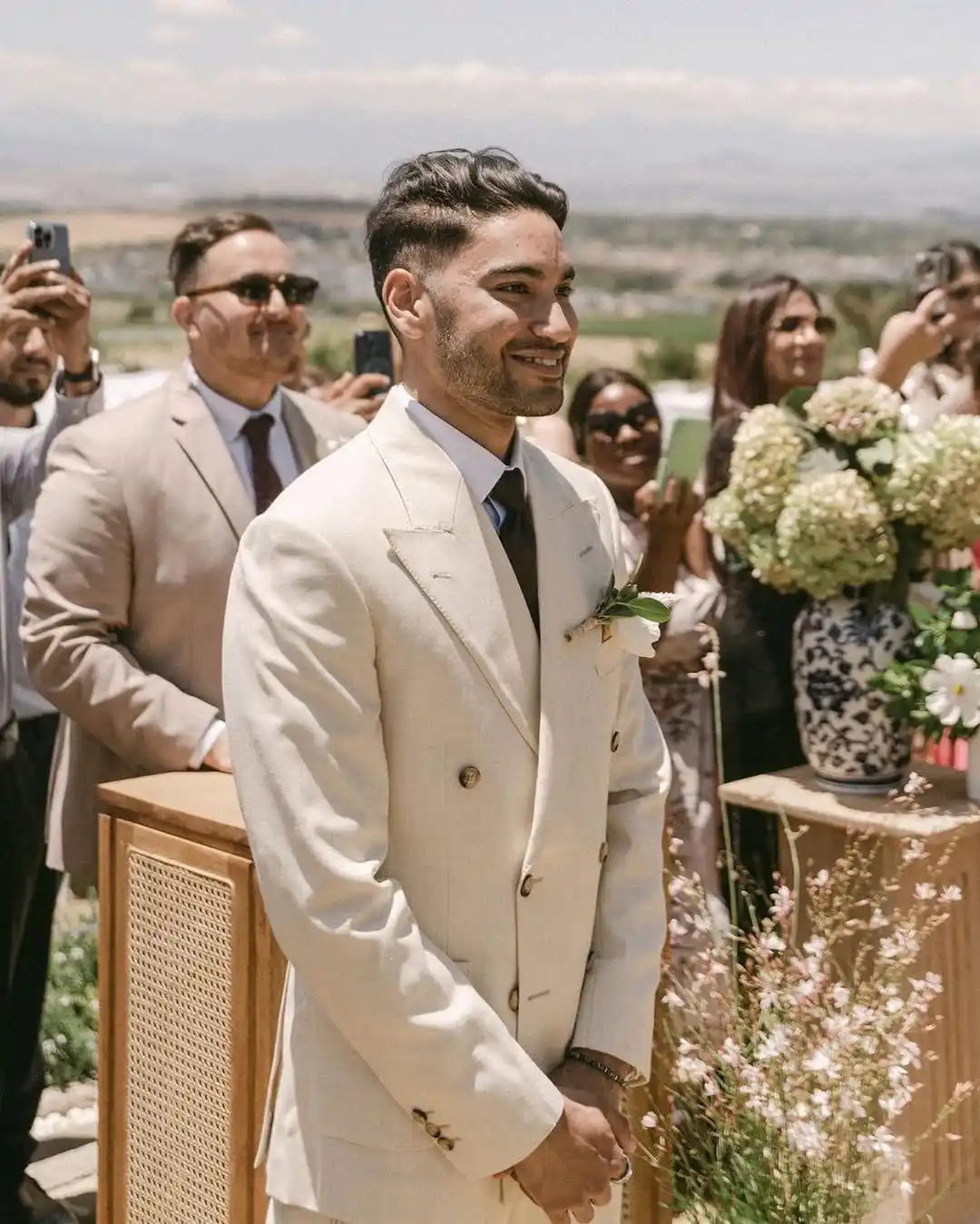 8. Ivory Peak Lapel Double Breasted Jacket
