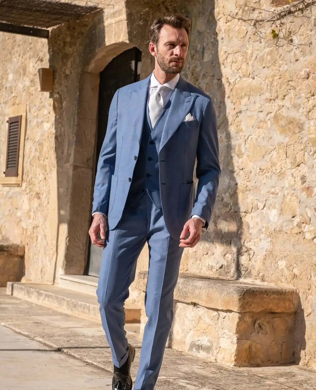 9. Slate Blue Three Piece Suit