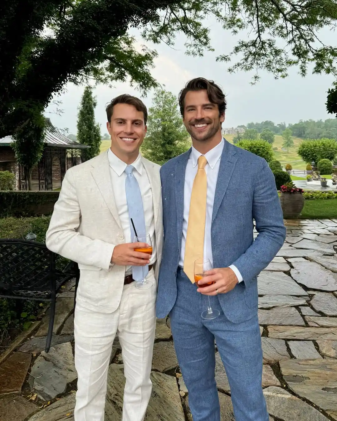 1. Linen Suits With Pastel Ties