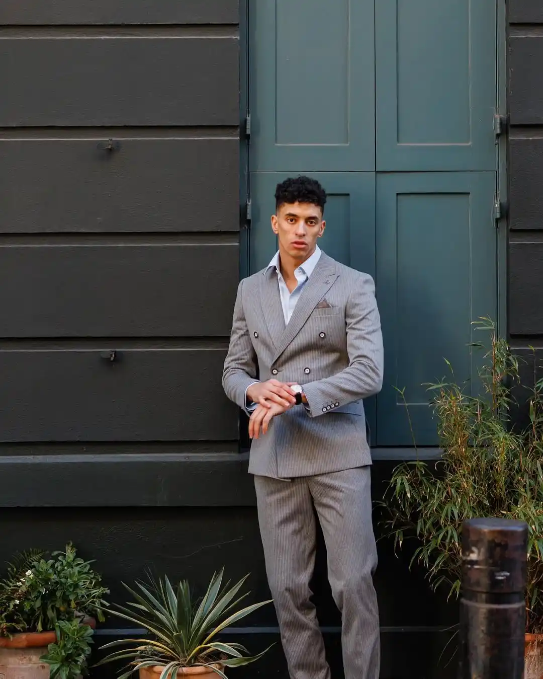1. Grey Pinstripe Double Breasted Suit