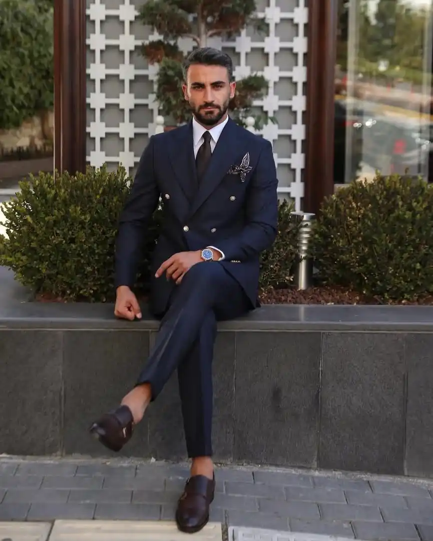 7. Navy Double Breasted Suit