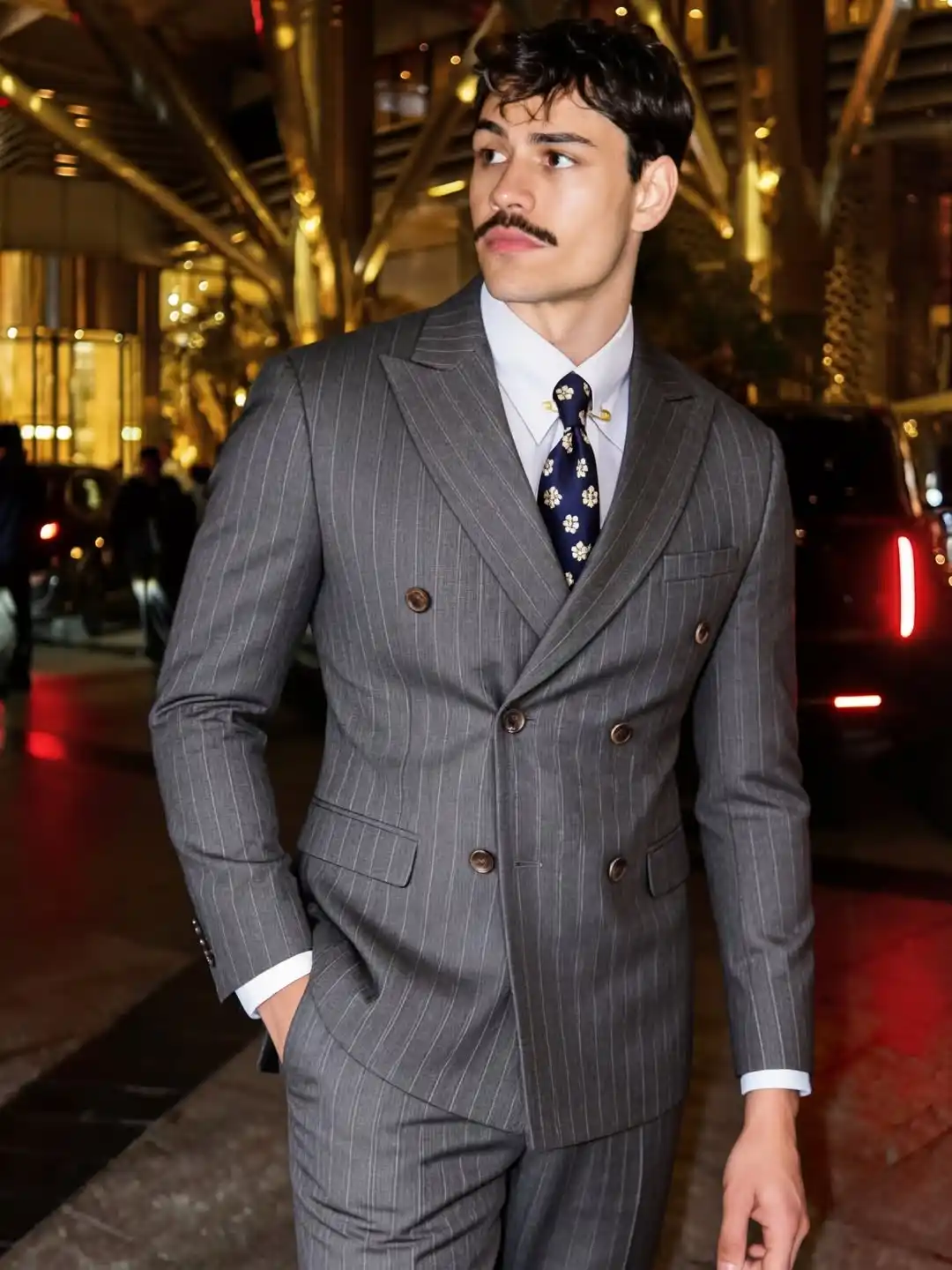 4. Grey Pinstripe Double Breasted Suit