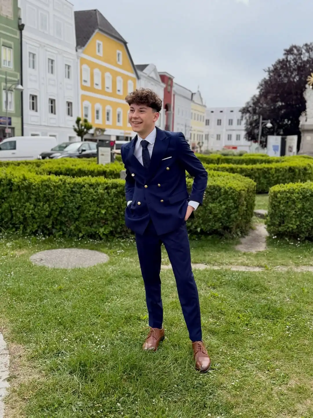 3. Double Breasted Navy Blazer