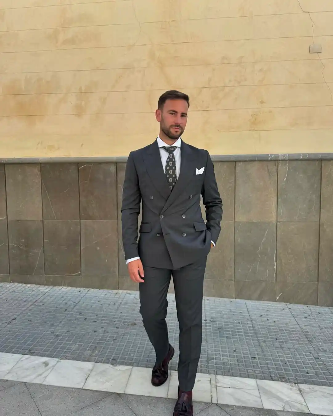 7. Charcoal Double Breasted Suit