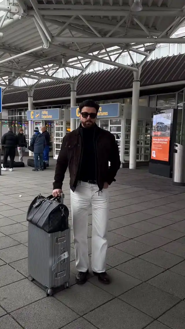 7. The Suede Bomber and High Contrast Trousers