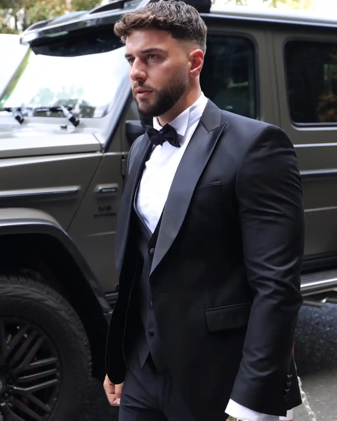 11. Satin Lapel Tuxedo with Waistcoat